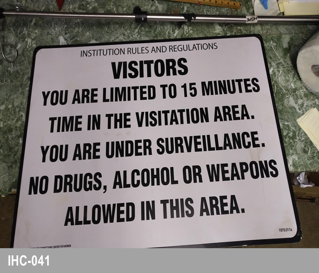 Sign, Visitors Room